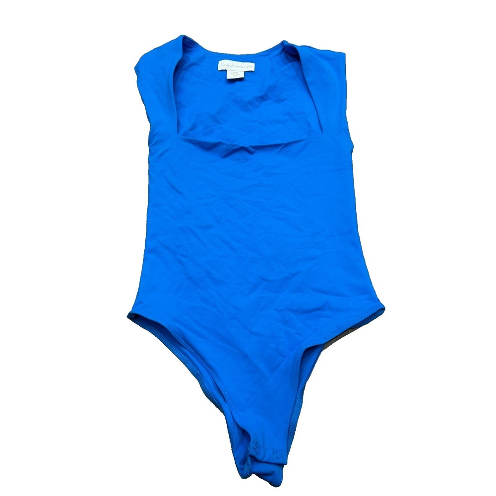 House Of Harlow 1960 Women XS Bodysuit Royal Blue Minimalist Y2K Sleek Stretch